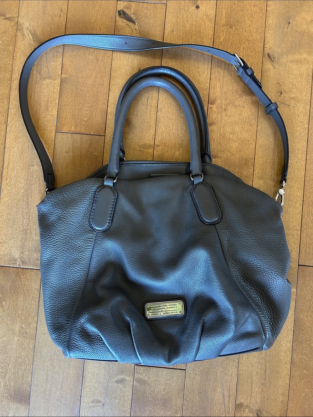 Marc By Marc Jacobs Stone Pebble Leather Satchel with Adjustable Strap